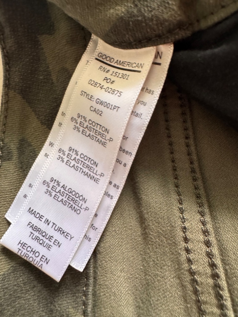 Camo Good American Stretch Jeans Size 31 - Picture 5 of 7